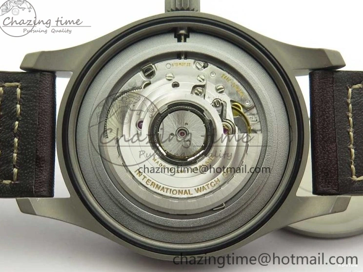 MIROTIME 0113 SmartChoice Mark XVIII IW327006 Titanium M+F 1:1 Best Edition Black Dial on Brown Leather Strap A 7145